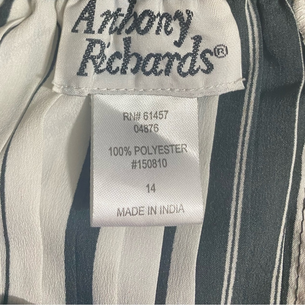 Anthony Richards Womens Plus Size 14 Black & White Pleaded Midi Broom Skirt - Picture 3 of 4